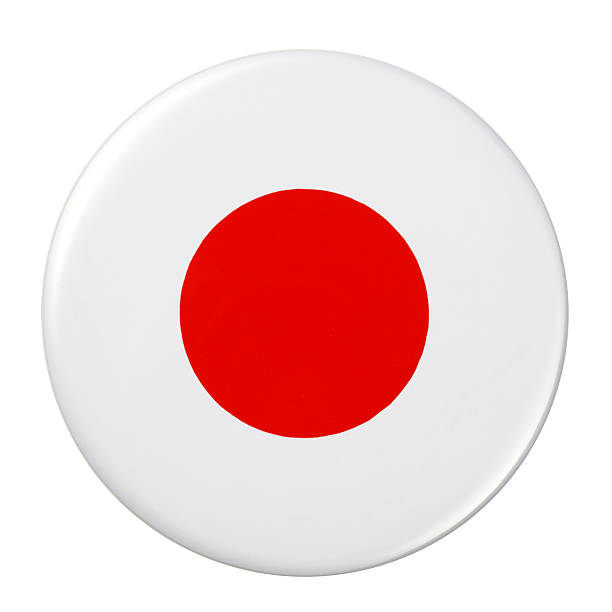 Badge - Japan flag on white